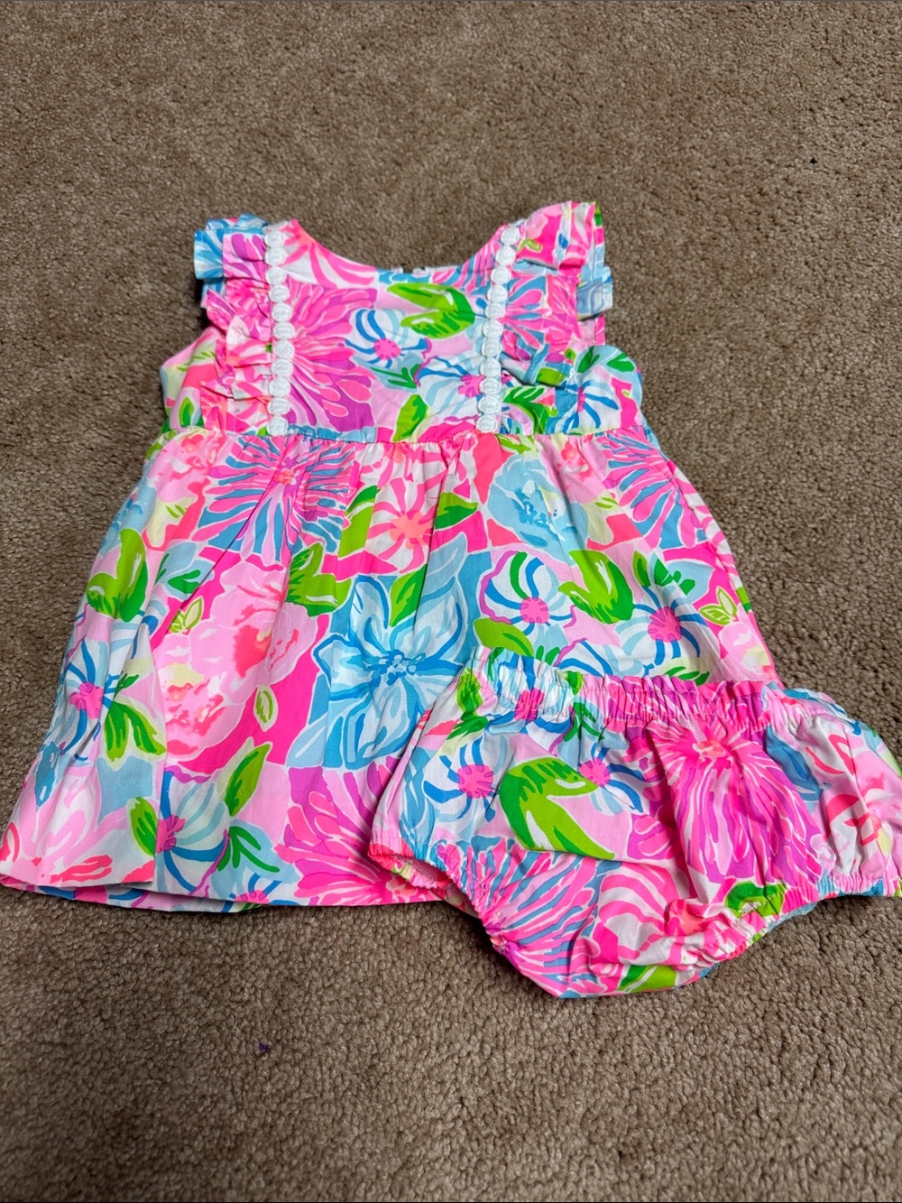 Lilly Pulitzer Pink Floral Infant Dress with Bloomers